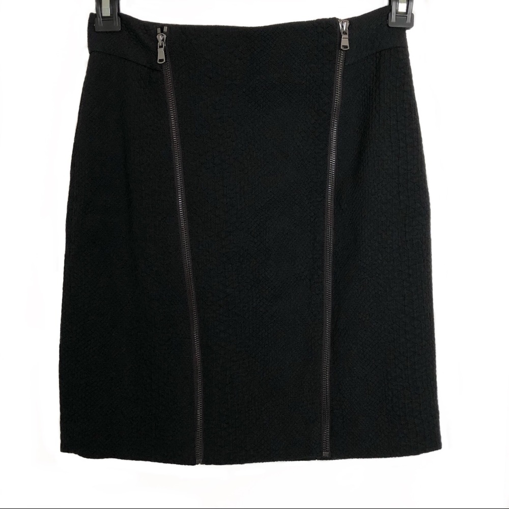 Ann Taylor Double Zipper Quilted Pencil Skirt